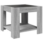 vidaXL Table basse avec LED sonoma gris 53x53x45 cm bois d'ingénierie