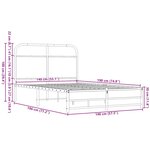 vidaXL Cadre de lit sans matelas 140x190 cm chêne marron