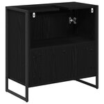 vidaXL Cabinet de salle de bain avec porte Chêne noir 60 x 30 x 60 cm