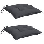 vidaXL Coussins de chaise lot de 2 anthracite 40x40x7 cm tissu oxford