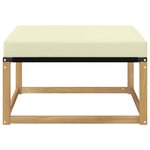 vidaXL Pouf d'Extérieur Bois d'acacia massif et Textilène Blanc