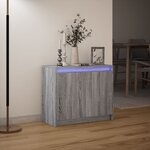 vidaXL Buffet avec LED sonoma gris 72x34x61 cm bois d'ingénierie