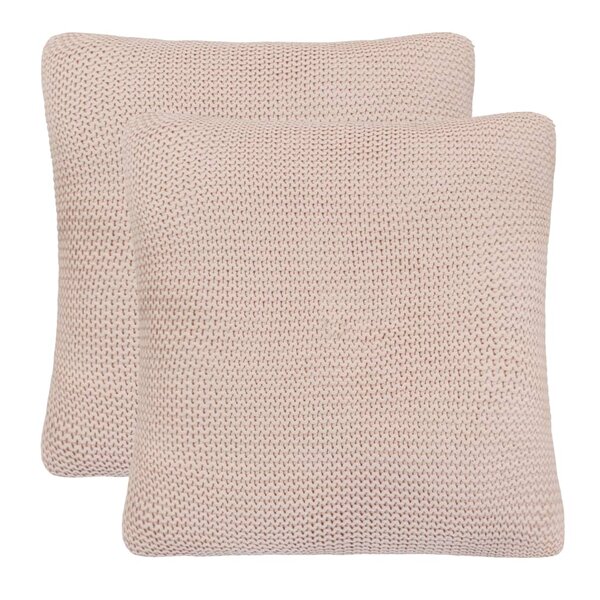 Vidaxl coussin 2 pcs coton tricoté lourd 45 x 45 cm rose