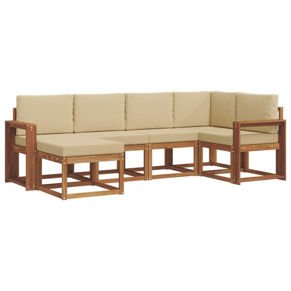 vidaXL Ensemble de canapés d'extérieur 6 Pièces Naturel et Beige