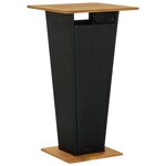 vidaXL Ensemble de bar de jardin 3 Pièces avec coussins noir poly rotin