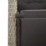 vidaXL Ensemble à manger de jardin 3Pièces coussins gris clair poly rotin