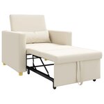vidaXL Canapé-lit escamotable simple Blanc crème 90 x 165 x 87 cm