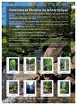 Collector 8 timbres - Cascades et rivières de la Martinique - Lettre Verte