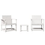vidaXL Salon de jardin 3 Pièces blanc bois massif de pin