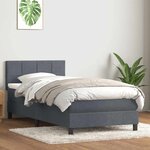 vidaXL Sommier à lattes de lit et matelas gris foncé 90x220 cm velours