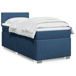 vidaXL Sommier à lattes de lit avec matelas Bleu 90x190 cm Tissu