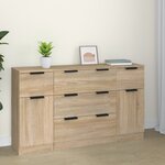 vidaXL Ensemble de buffets 3 Pièces Chêne sonoma Bois d'ingénierie