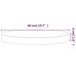vidaXL Dessus de table Ø40x4 cm rond bois massif de hêtre