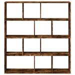 vidaXL Bibliothèque chêne fumé 132x29x141 5 cm bois d'ingénierie