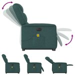 vidaXL Fauteuil inclinable de massage électrique Vert foncé Tissu