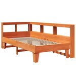 vidaXL Lit bibliothèque sans matelas cire marron 100x200 cm pin massif