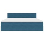 vidaXL Lit de Rangement avec matelas Bleu foncé 200 x 200 cm Velours