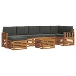 vidaXL Ensemble de canapés d'extérieur 8 Pièces Naturel et Anthracite