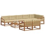 vidaXL Ensemble de canapés d'extérieur 9 Pièces Naturel et Beige
