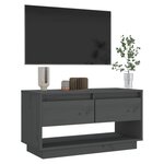 vidaXL Meuble TV Gris 74x34x40 cm Bois de pin massif