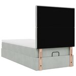 vidaXL Cadre de lit ottoman et matelas gris clair 100x200 cm velours