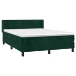 vidaXL Sommier à lattes de lit et matelas Vert foncé 140x200cm Velours