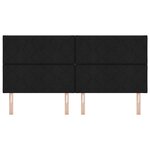 vidaXL Tête de lit Noir 200 cm tissu