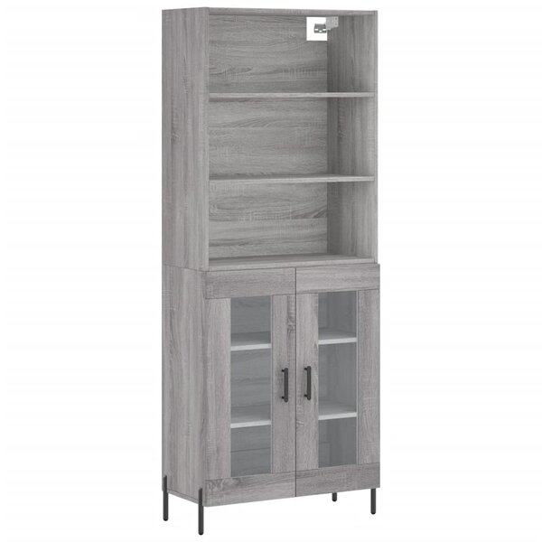 vidaXL Buffet haut Sonoma gris 69 5x34x180 cm Bois d'ingénierie