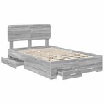 vidaXL Cadre de lit Gris Sonoma 135 x 190 cm Bois d'ingénierie