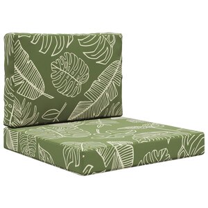vidaXL Coussin de canapé d'extérieur 2 Pièces Modèle feuille Polyester