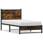 vidaXL Cadre de lit en métal sans matelas chêne fumé 80x200 cm