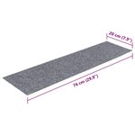 vidaXL Tapis d'escalier autocollants 30 pièces 76 x 20 cm Gris clair Rectangulaire