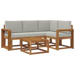 vidaXL Ensemble de canapés d'extérieur 5 pc Naturel et gris clair