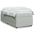 vidaXL Sommier à lattes de lit et matelas Gris clair 100x200cm Velours