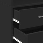 vidaXL Buffet haut noir 45x42 5x185 cm bois d'ingénierie
