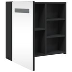 vidaXL Armoire de salle de bain à miroir avec LED noir 60x13x52 cm