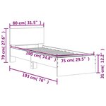 vidaXL Cadre de lit sans matelas avec tête de lit 75x190 cm