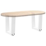 vidaXL Pieds de table basse en forme de V  2 pièces  blanc  40 x (30-31 3) cm  acier