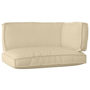 vidaXL Set de coussins de palette 3 Pièces Beige 120 x 80 x 12 cm