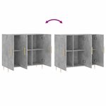 vidaXL Buffet gris béton 90x34x80 cm bois d'ingénierie