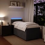 vidaXL Sommier à lattes de lit et matelas Gris foncé 90x190 cm Velours