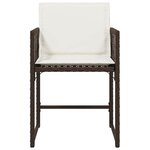 vidaXL Chaises de jardin avec coussins lot de 4 marron résine tressée