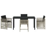 vidaXL Ensemble de salle à manger pour jardin 5 Pièces Gris clair