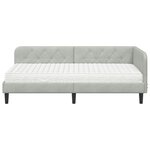 vidaXL Cadre de lit d'angle Gris clair 100 x 200 cm Velours