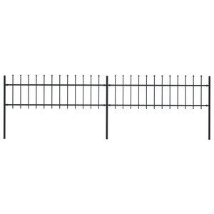 vidaXL Clôture de jardin avec dessus en lance Acier 3 4 x 0 6 m Noir