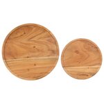 vidaXL Ensemble de table basse 2 Pièces bois d'acacia massif et acier