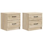 vidaXL Cabinet de chevet 2 Pièces Chêne Sonoma 43 x 34 5 x 44 5 cm