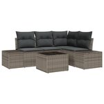 vidaXL Ensemble de Canapé de Jardin 4 Pièces avec Coussins Noir Poly Rattan