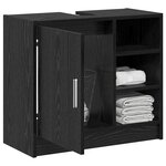 vidaXL Cabinet de salle de bain avec porte Chêne noir 63 x 29 x 55 cm