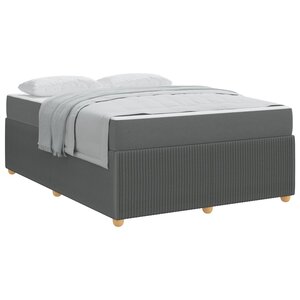 vidaXL Cadre de lit avec matelas Gris foncé 160 x 200 cm tissu